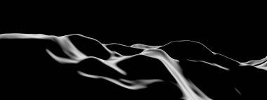 Üç boyutlu Kara Dağ. Gece arazisi.