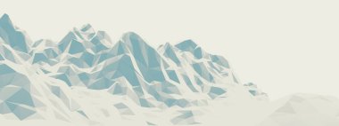 3 boyutlu buz dağı. Düşük polimerli arazi.