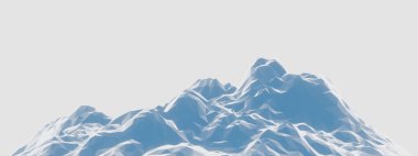 3D alçak çokgen buz dağı. Buzul arazisi. Buz sahası.