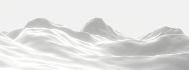 Üç boyutlu karlı dağ. Kar arazisi.