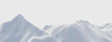 Üç boyutlu buz dağı. Beyaz düşük polimerli arazi.