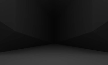 3 boyutlu geometrik siyah oda arkaplanı