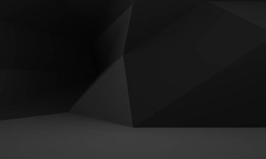 3 boyutlu geometrik siyah oda arkaplanı