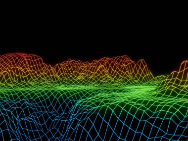 Gradyan neon şebekesi. Izgara dağı.