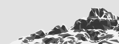 Alçak çokgen kar kaplı kaya dağı.