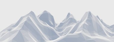 Üç boyutlu buz dağı. Düşük polimerli arazi.