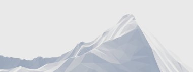 Üç boyutlu buz dağı. Düşük polimerli arazi.