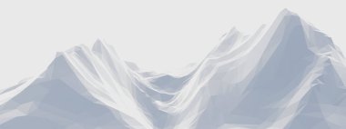 Üç boyutlu buz dağı. Düşük polimerli arazi.