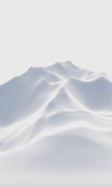 Kar dağı. Beyaz arazi. Soğuk ortam