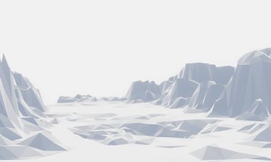 3D alçak polyester buz dağı. Buz sahası