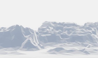 3D alçak polyester buz dağı. Buz sahası