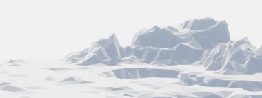 3D alçak polyester buz dağı. Buz sahası