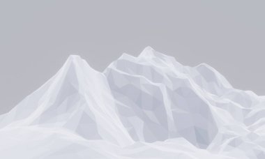 Beyaz alçak çokgen buz dağı