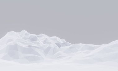 Beyaz alçak çokgen buz dağı