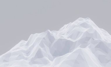 Beyaz alçak çokgen buz dağı