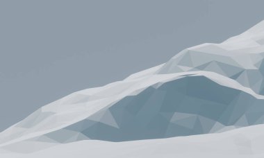 düşük çokgen kar dağı. Buz sahası