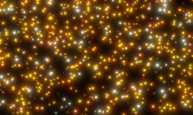 Soyut parlak parçacıklar arka planı. Sarı yıldızlar