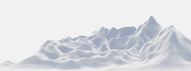 Kış karlı dağı. Beyaz arazi