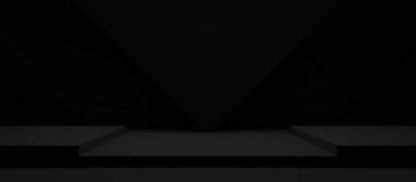 3D siyah produck podyum arka planı