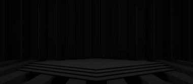 3D siyah produck podyum arka planı