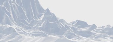 Beyaz buz dağı. Düşük polimerli arazi