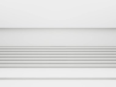 3d adım arkaplanı. Beyaz merdivenler