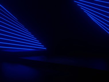 Mavi neon ışıklı 3B siyah arkaplan