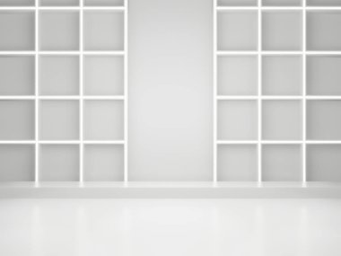 Beyaz neon ışıklı 3D beyaz arkaplan