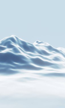 Mavi karlı dağ. Kar arazisi.