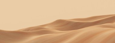 Üç boyutlu çöl kum tepeleri. Çöl ortamı