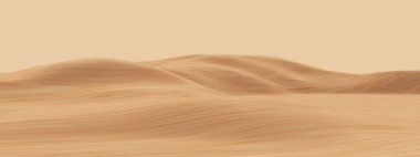 Üç boyutlu çöl kum tepeleri. Çöl ortamı