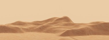 Üç boyutlu çöl kum tepeleri. Çöl ortamı