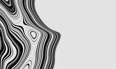 Siyah ve beyaz dağ hatları. Contour haritası