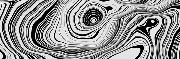 Siyah ve beyaz dağ hatları. Contour haritası