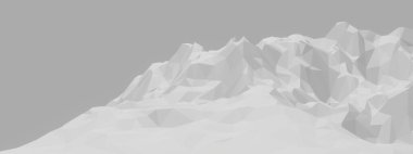 Beyaz alçak çokgen buz dağı.