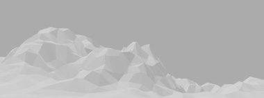 Beyaz alçak çokgen buz dağı.