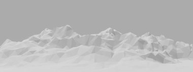 Beyaz alçak çokgen buz dağı.