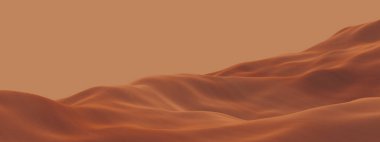 Üç boyutlu kahverengi çöl kum tepeleri. Çöl ortamı