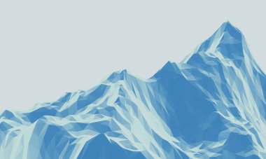 Mavi alçak çokgen buz dağı