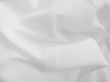 Beyaz dalgalı kumaş dokusu. Kırışık kumaş arkaplan