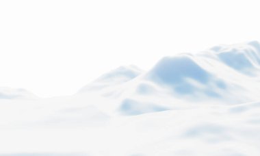 Mavi ve beyaz karlı dağ. Kar tarlası