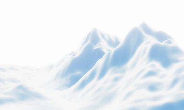 Mavi ve beyaz karlı dağ. Kar tarlası