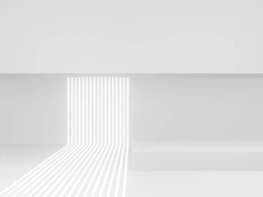 Neon ışıklı 3B beyaz arkaplan