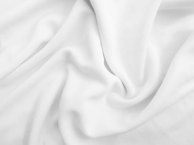 Beyaz dalgalı kumaş arka plan. Kırışık kumaş.