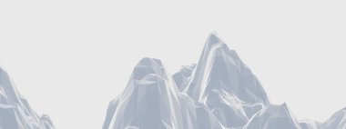 Beyaz buz dağı. Düşük polimerli arazi