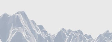 Beyaz buz dağı. Düşük polimerli arazi