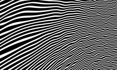 Soyut dalgalı siyah beyaz çizgiler