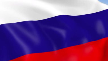 Rusya 'nın rüzgarda dalgalanan 4KHD bayrağı. 4K çözünürlüğünde son derece detaylı kumaş dokusuna sahip kusursuz döngü animasyonu.