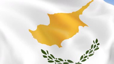 Kıbrıs Rum Kesimi 'nin rüzgarda dalgalanan 4KHD bayrağı. 4K çözünürlüğünde son derece detaylı kumaş dokusuna sahip kusursuz döngü animasyonu.