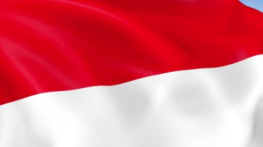 Rüzgarda dalgalanan Monako 'nun 4KHD bayrağı. 4K çözünürlüğünde son derece detaylı kumaş dokusuna sahip kusursuz döngü animasyonu.